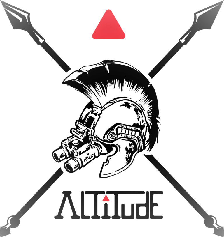 Altitude full logo in black and white with red highlights.